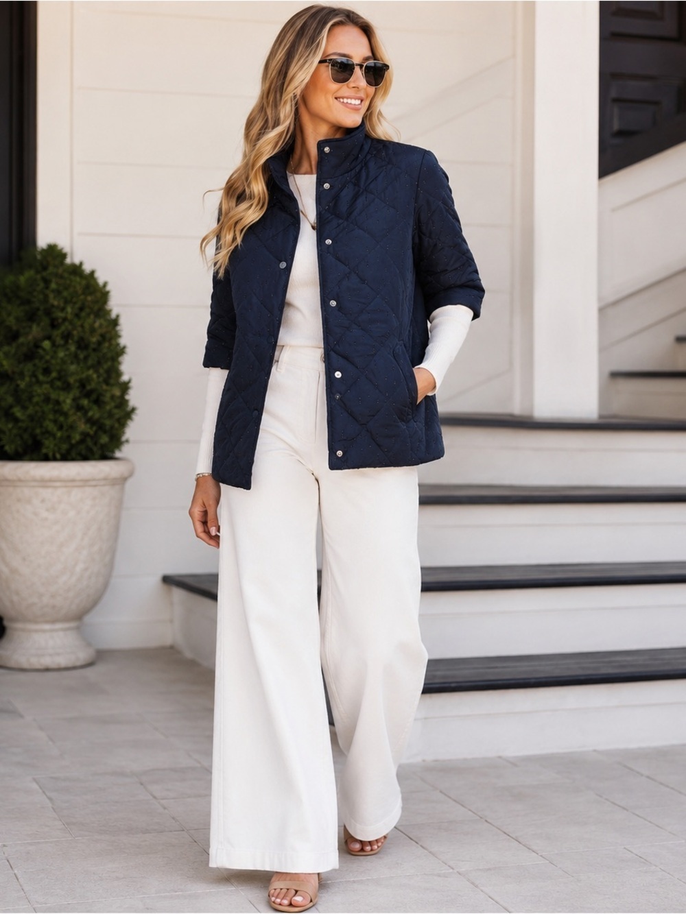 Talbots Petite Studded Quilted Puffer Jacket – Petite XS